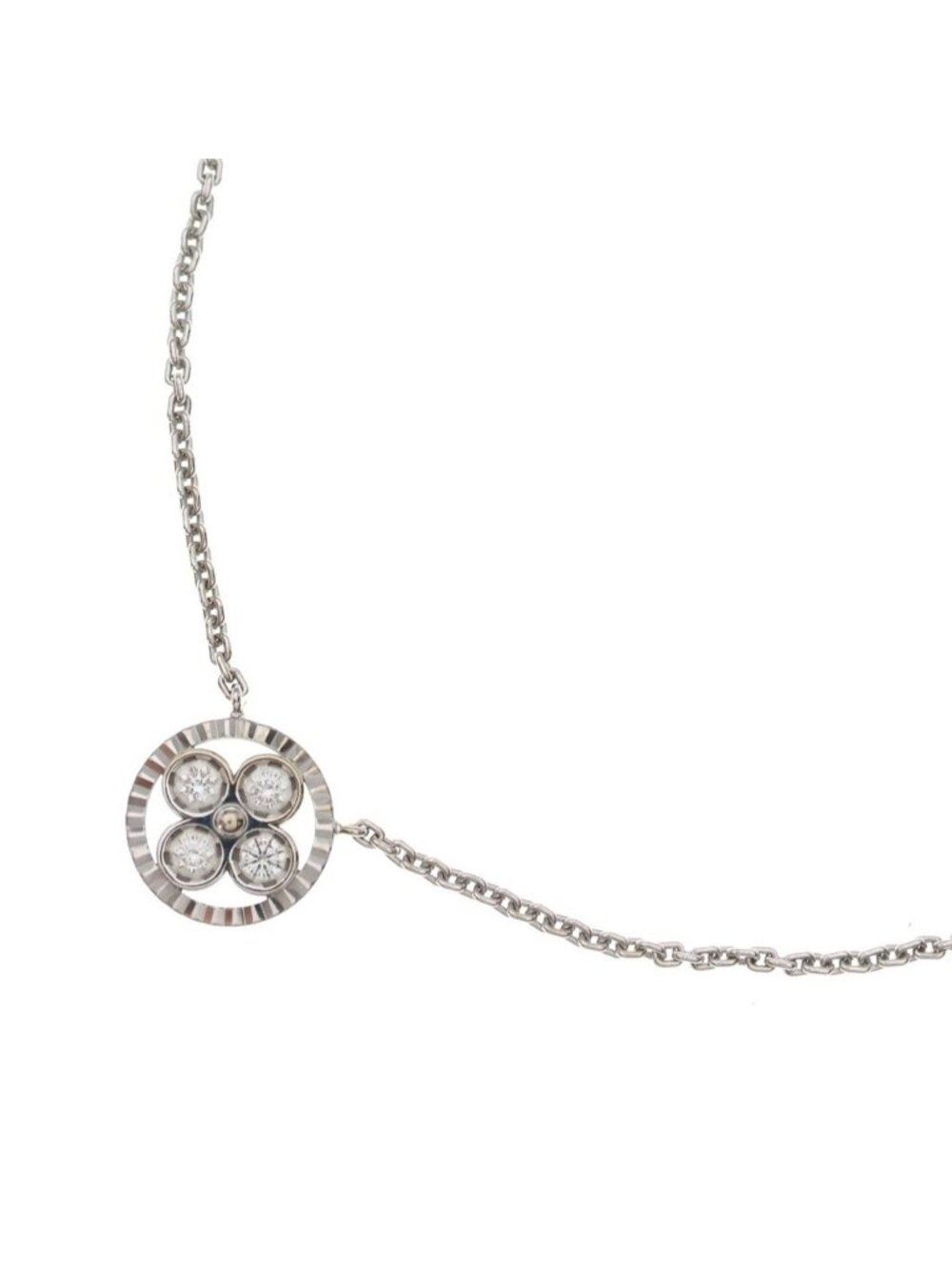 Louis Vuitton Pendentif Sunblossom BB Diamond Pendant Chain White Gold